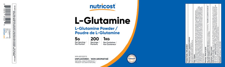 Nutricost L-Glutamine Powder 1 KG - Unflavored, Non-GMO, Gluten Free