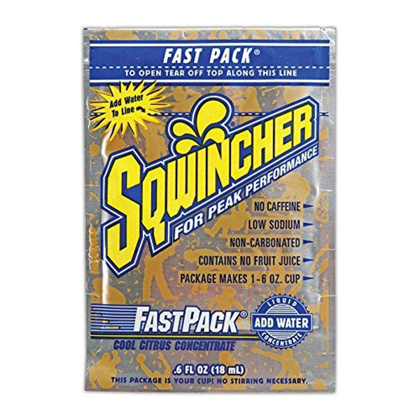 Sqwincher 015310-CC Fast Pack Liquid Concentrate Packet, Cool Citrus, 60 oz. (Pack of 50)