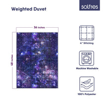 Solfres 5lbs Weighted Blanket, 36 x 41 Inches, Printing Heavy Blanket 5 Pounds, Ultra Soft and Cozy, Stars, Sensory Items, Universe Galaxy