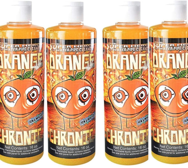 Orange Chronic Cleaner 16 oz Glass, Metal, Ceramic Pipe Cleaner Pack of 4