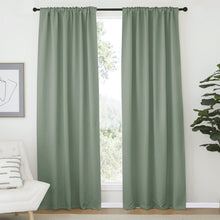 NICETOWN Blackout Window Curtains for Kids Room, Thermal Insulated Door Drapes for Christmas Decoration, Universe Themed Room (Greyish Green, 1 Panel = 52