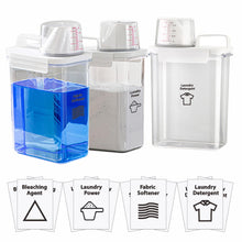 [3 Pack] Liquid Laundry Detergent Dispenser for Laundry Room Organization and Storage, 61oz Large Capacity Laundry Soap Containers with 12 Removable Labels, BPA Free & PET Plastic Clear