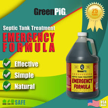 GREEN PIG Drain Field Cleaner, Septic Safe Drain Clog Remover, Treatment for Quickly Clearing Leach Field System Clogs, Back-Ups, and Foul Odors in Septic Tank Systems, Emergency Formula, 1 Gallon