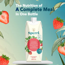 Sperri Plant-Based Meal Replacement Shake – Organic Protein Drink Made with Hemp & Pea Protein – Vegan Gluten-Free Dairy-Free Ready to Drink Nutrition Shake – Strawberry Flav, 330mL Bottle(12 Pack)