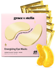 grace & stella Under Eye Mask - Reduce Dark Circles, Puffy Eyes, Undereye Bags, Wrinkles - Gel Under Eye Patches - Bridesmaid Gifts - Vegan Self Care (48 Pairs, Gold)