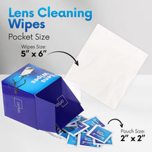 Lens Wipes for Eyeglasses - Pre-moistened Eyeglass Lens Cleaning Wipes - 600 Lens Wipes Individually Wrapped Sracth-Free Streak-Free Eye Glasses Wipes Lens Cleaner for Sunglass & Camera Lens