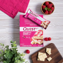 Quest Nutrition White Chocolate Raspberry Flavoured Protein Bar, High Protein, Gluten Free, Keto Friendly, Black, 12 Count (Pack of 1)