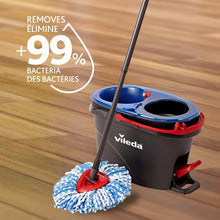 Vileda EasyWring RinseClean Spin Mop & Bucket System | 2-Tanks Separate Clean and Dirty Water | Machine Washable and Reusable Microfiber Mop Head | Hands-Free Wringing Mop Bucket