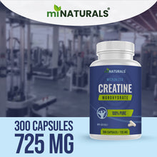 miNATURALS Creatine Capsules | Pure Micronized Creatine Monohydrate, Help Increase Lean Muscle Mass, For Bodybuilding 300 ct