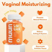 Muun Vaginal Dryness Gummy for Perimenopause Menopause with Slippery Elm Bark, Omega 6, 7, & 9, 100 Billion CFUs Probiotic, Prebiotic- Estrogen Free, Hormone Free Vaginal Moisturizer (Pack 1)