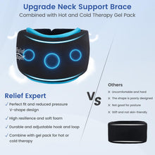 Relief Expert Soft Neck Brace with Neck Ice Pack Wrap, Breathable Cervical Collar with Reusable Hot and Cold Therapy Gel Pack, Adjustable Neck Support Brace for Women and Men, Posture Correct (Blue)