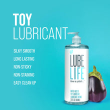 Lube Life Water-Based Toy Lubricant, 32 Fl Oz (946mL) Toy-Safe lube for Men, Women and Couples, Non-Staining