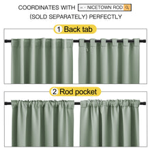 NICETOWN Blackout Window Curtains for Kids Room, Thermal Insulated Door Drapes for Christmas Decoration, Universe Themed Room (Greyish Green, 1 Panel = 52