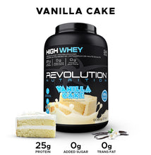 Revolution Nutrition, High Whey, Protein Powder, Whey Isolate, Superior Formula, Gluten Free, Lean Muscle Mass For Men & Women, 25g of Protein Per Scoop, 908 g, 24 Servings (Vanilla Cake, 2 Pound)