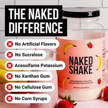 Naked Shake – Vegan Protein Powder, Strawberry Banana – Flavored Plant Based Protein From US & Canadian Farms with MCT Oil, Gluten-Free, Soy-Free, No GMOs or Artificial Sweeteners – 2.1 Pounds