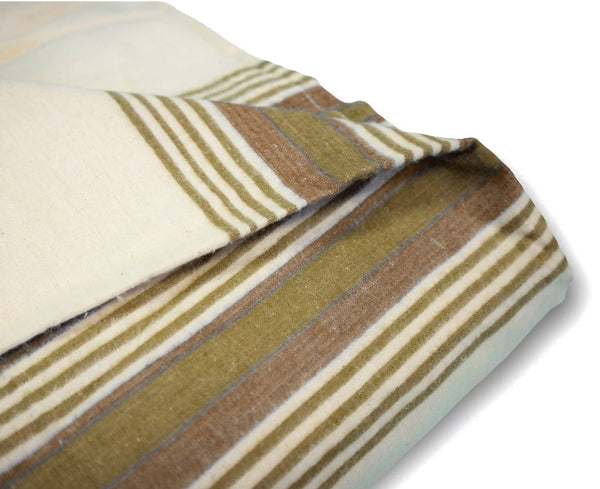 YAFA® Premium Cotton Flannel Blanket, Extra Long King Size 102x105 Inches, Soft, Warm, Comfortable Flannel Throw, Home and Hospital Flannel Blanket (Brown Stripe, King-102"x105")