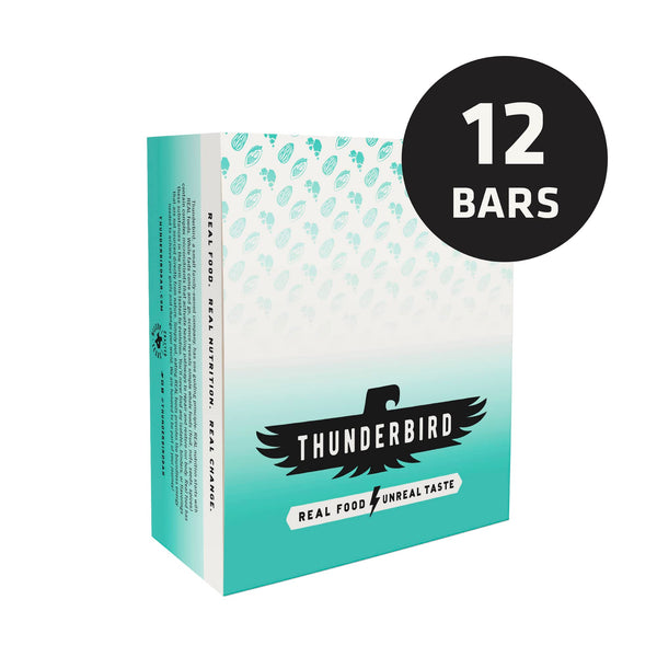 Thunderbird Bars Energy Snack, Gluten-Free with Protein, Healthy Real Food, Vegan Paleo Non-GMO, No Added Sugar, Chocolate Almond Butter Sea Salt Flavor (12 Count, 1.7 oz. Bars)