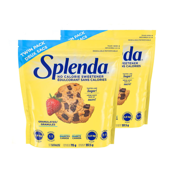 SPLENDA No Calorie Sweetener Granulated Twin Pack, 25.22 Ounce (Each Pouch: 12.61 oz), Sugar Free Sweetener & Sugar Substitute