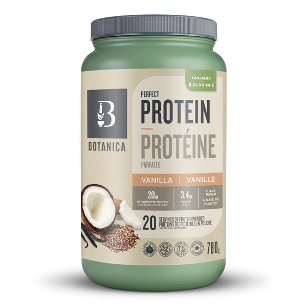 Botanica Perfect Protein Powder Vanilla - 20g plant-based protein per serving, Non-GMO, Stevia and Sugar Free, Gluten-free, dairy-free, vegan pre-workout protein powder for men and women, 20 day supply