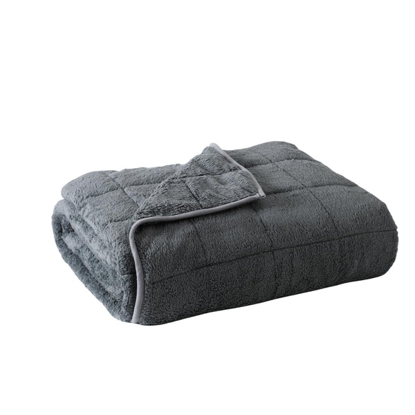 WAIBIO Sherpa Weighted Blanket for Adults, 15 lbs Fluffy Weighted Blanket for Deep Sleep, Super Plush Blanket with Soft Weighted Blanket 60 x 80 inches, Grey