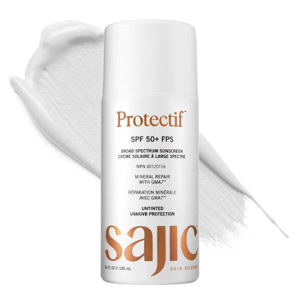 SAJIC Protectif Mineral Repair Untinted Sunscreen SPF 50+ - Non-Greasy, Lightweight Facial Sunscreen - Made in the USA with New GMA7® Technology, Camouflages Your Face Effectively