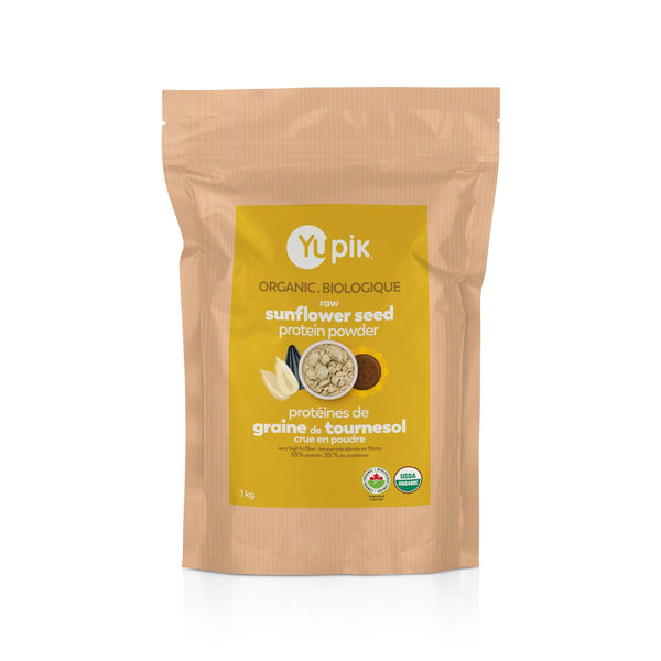 Yupik Organic Sunflower Seed Protein Powder 1kg, 53% Protein Content, USDA Certified, Raw, Vegan, Non-GMO, Gluten-Free, Kosher, Plant-Based Protein Source, High Fiber