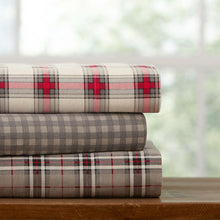 Pointehaven 180 GSM Luxury 100% Soft Cotton Printed Flannel Sheet Set, Twin XL, Farmhouse Plaid - Warm & Cozy - Pre-Shrunk -Deep Pockets - Elastic All Around-Comfy Double Brushed -