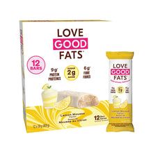 Love Good Fats Keto Protein Snack Bars - Truffle Lemon Mousse - 11g Good Fats, 9g Protein, 2g Sugar, Gluten-Free, Non GMO, 12 Pack