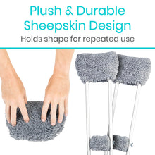 Vive Sheepskin Crutch Pads & Hand Grips - Comfortable, Breathable, Machine Washable Padding for Adults - Premium Accessory Covers for Crutches, Armpits - Latex-Free & Non-Toxic