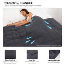 PRETTY NIGHT Weighted Blanket 12lbs Queen Size Dark Grey 60