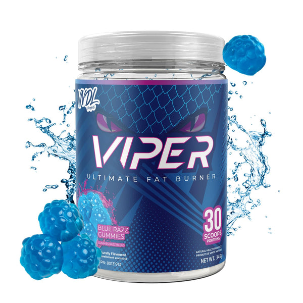 VNDL Viper Thermogenic Energy Powder - Supports Metabolism & Performance, Includes Green Tea Extract, Beta-Alanine & More - Energy-Boosting Powder for Men & Women - Blue Razz Gummies - 30 Scoops