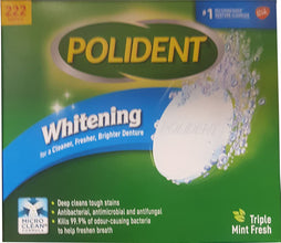 Polident Whitening Denture Cleanser Pack of 222 Tablets, 222 Count