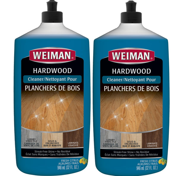 Weiman Hardwood Floor Cleaner for Finished Wood Floors, Engineered Plank Flooring, Vinyl, Tile & Laminate - 32 oz (2 PACK)