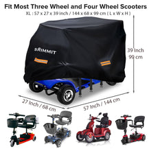 Upgraded Mobility Scooter Storage Cover,SRIMMIT Heavy Duty 420D Oxford Fabric Electric Scooter Cover, Waterproof,Anti-UV,Durable with Waterproof Strip,Reflective Strips,3 Buckles and Large Storage Bag XL（57