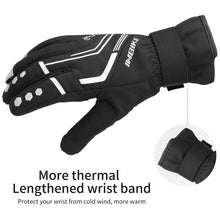 INBIKE Cycling Gloves Mountain Bike Gloves Thermal Gel Pad Gloves Windproof Reflective Full Finger Black Large