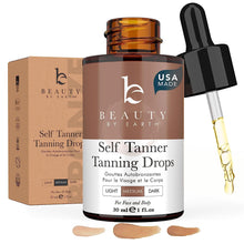 Self Tanning Drops - USA Made with Natural & Organic Ingredients, Medium Face Tanning Drops to Add to Lotion, Moisturizing Bronzing Tanner for Face & Body, Toxin Free Tanner for Fake Tan