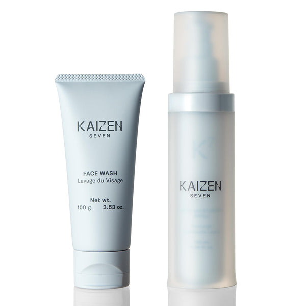 Kaizen Seven 2-Step Skincare Set for Men | Made in Japan | Premium Face Wash 100ML and Light Moisturizer 120ML