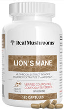 Real Mushrooms Lions Mane Capsules - Organic Mushroom Extract With Immunomodulating Properties Antioxidants Vegan Brain Supplement, 120