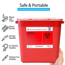 Sharps Container 2 Gallon, Sharps Containers for Home Use, Needle Disposal Containers, Sharps Bin, Professional Grade Biohazard Containers, Sharps Box for Needles - 3 Pack