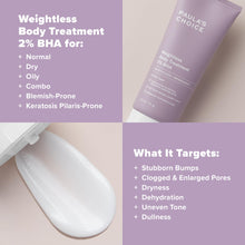 Paula's Choice Weightless Body Treatment 2% BHA, Salicylic Acid & Chamomile Lotion Exfoliant, Moisturizer for Clogged Pores & Bumpy Skin, Fragrance-Free & Paraben-Free, 210 mL