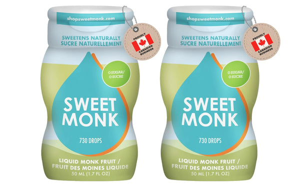 SweetMonk - 100% Pure Original Monk Fruit Sweetener Liquid Sugar Substitute - 1.7oz | No Water Added MonkFruit Extract | 0 Calorie Keto Friendly MonkFruit Drops | Vegan Gluten Free and Kosher (2-Pack)