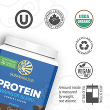 Vegan Protein Powder Organic Plant-based | BCAA Amino Acids Hemp Seed Soy Free Dairy Free Gluten Free Synthetic Free NON-GMO | Chocolate 15 Servings | Warrior Blend by Sunwarrior