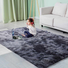 Rugs Living Room Fluffy Area Rug for Bedroom Shaggy Carpet Anti Slip Rugs Soft Modern Plush Carpets Suitable for Home Decor (Black Grey, 5.2 * 6.5ft(160 * 200cm))