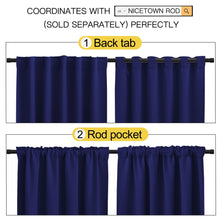 NICETOWN Living Room Blackout Curtains - Light Blocking Back Tab & Rod Pocket Draperies for Boy's Room (W52 x L84, Royal Blue, 2 Panels)