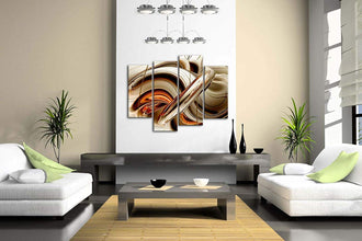 Abstract Brown White Lines Wall Art Painting The Picture Print On Canvas Abstract Pictures for Home Decor Decoration Gift