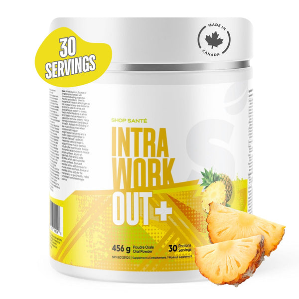 Shop Sante Intra Workout Plus - EAA + BCAA Powder - 30 Servings, Essential Amino Acids, Drink Supplements for Hydration, Endurance & Muscle Recovery - 8g EAAs, Electrolytes - Pineapple.