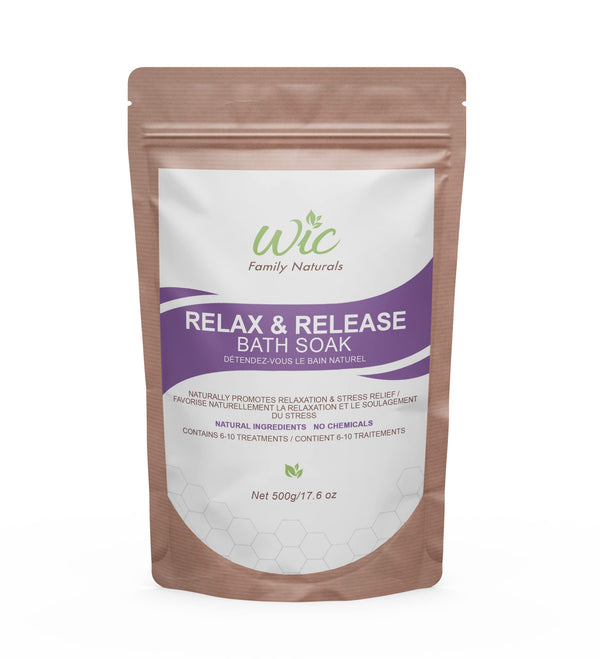 WIC Family Naturals Relax & Sleep Bath Soak, 10 Treatments Per Bag - Stress Relief, Relaxation & Restful Sleep Mineral Bath Salts w/Essential Oils