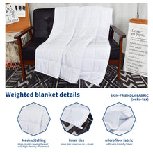 PRETTY NIGHT Weighted Blanket 15lbs Twin Size White 48