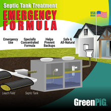 GREEN PIG Drain Field Cleaner, Septic Safe Drain Clog Remover, Treatment for Quickly Clearing Leach Field System Clogs, Back-Ups, and Foul Odors in Septic Tank Systems, Emergency Formula, 1 Gallon