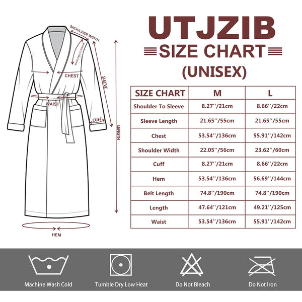 UTJZIB Men's Robe,Pure Cotton Robe for Men,Absorbent Bathrobe,Luxurious Terry Cloth Bathrobe with Shawl Collar